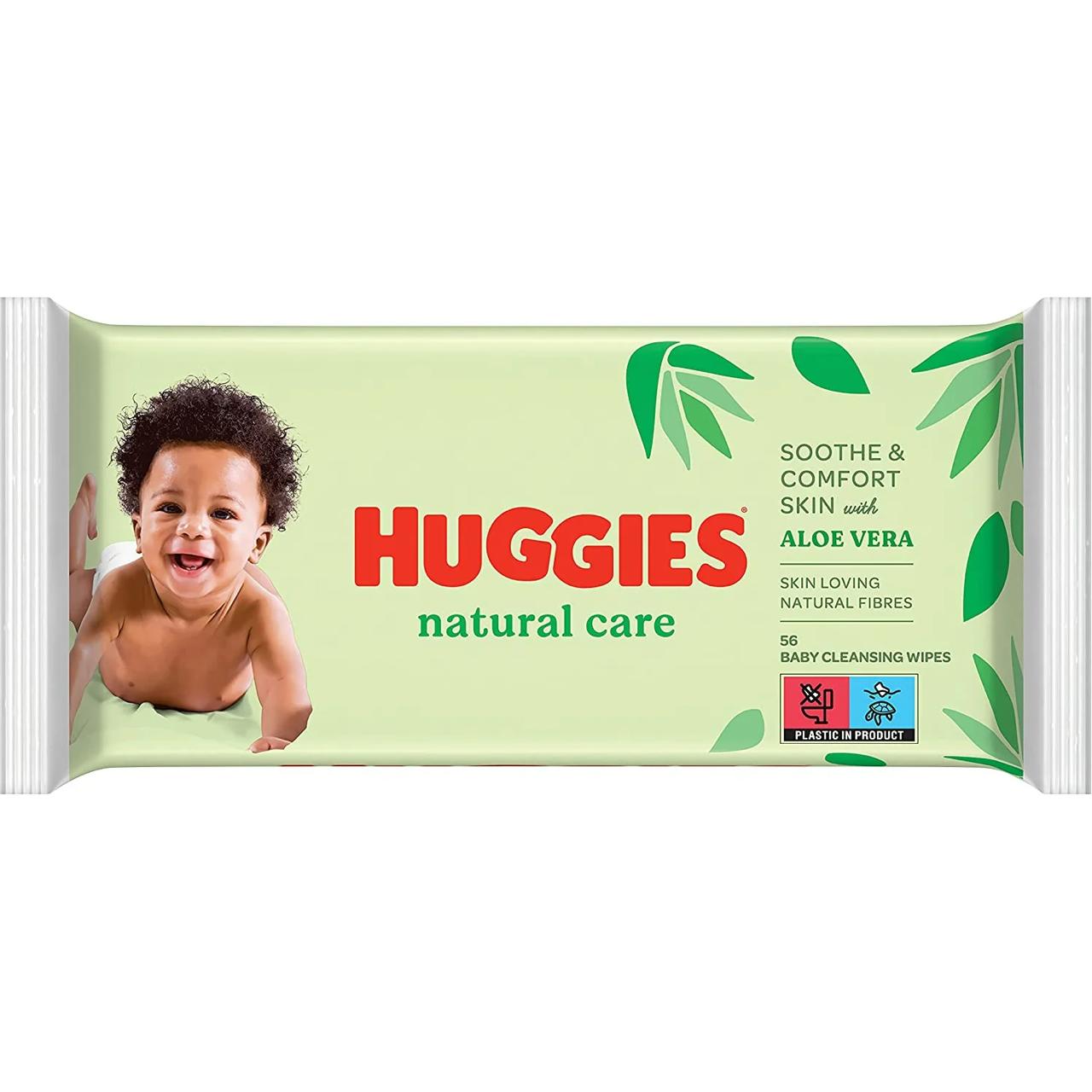 HUGGIES Lingettes Natural Care à l’aloe vera - 56 Pièces